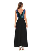 Cargar imagen en el visor de la galería, VESTIDO LARGO TOP LENTEJUELAS TORNASOL
