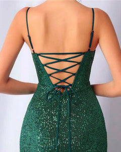 VESTIDO LARGO LENTEJUELAS TOP CORSET