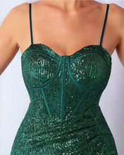 Cargar imagen en el visor de la galería, VESTIDO LARGO LENTEJUELAS TOP CORSET
