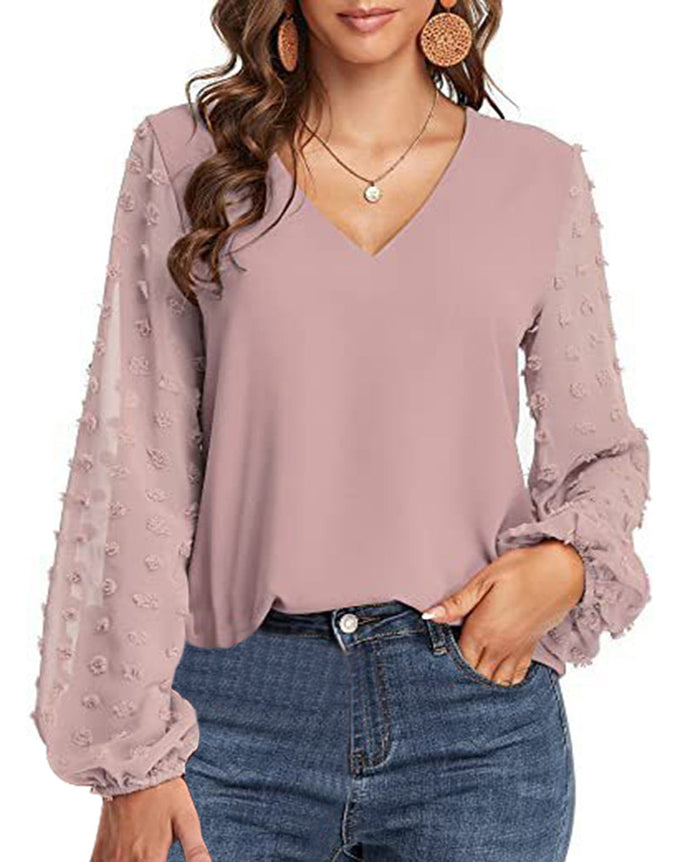 BLUSA GASA MANGAS PLUMETI