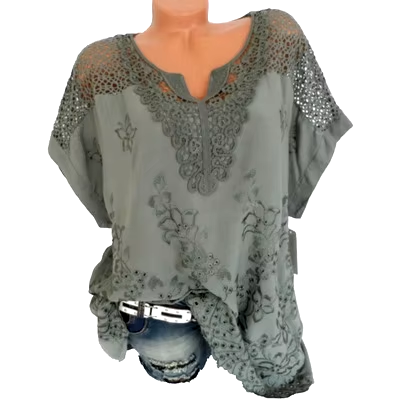 BLUSA FLORES BRODERIE TALLES GRANDES