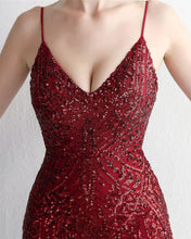 Cargar imagen en el visor de la galería, VESTIDO LARGO SIRENA LENTEJUELAS FORMAS
