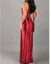 Cargar imagen en el visor de la galería, VESTIDO LARGO SEDA CON CUELLO
