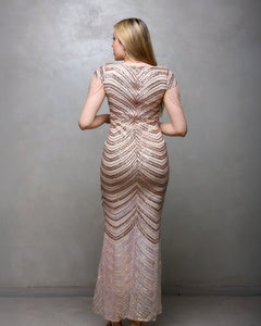 VESTIDO LARGO LINEAS PICOLISO MAS TIRAS EN HOMBRO
