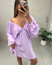 Cargar imagen en el visor de la galería, VESTIDO SUELTO MANGA LARGA ESCOTE EN V
