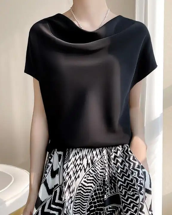 BLUSA SEDA CON MANGUITA CAIDA