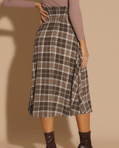 FALDA CUADROS MIDI
