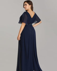 VESTIDO LARGO CON MANGUITAS TALLES GRANDES