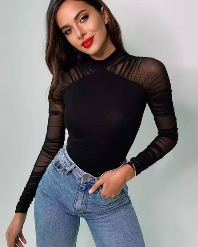 BODY MANGA LARGA TUL MÁS LISO
