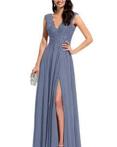 VESTIDO LARGO BORDADO MAS GASA TALLE GRANDE