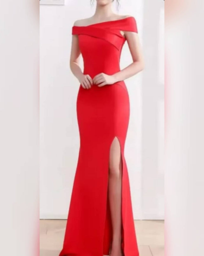 VESTIDO LARGO HOMBROS IRREGULAR