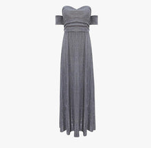 Cargar imagen en el visor de la galería, VESTIDO LARGO BRILLO HOMBRO CAIDO
