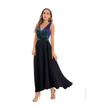 Cargar imagen en el visor de la galería, VESTIDO LARGO TOP LENTEJUELA TORNASOLADO
