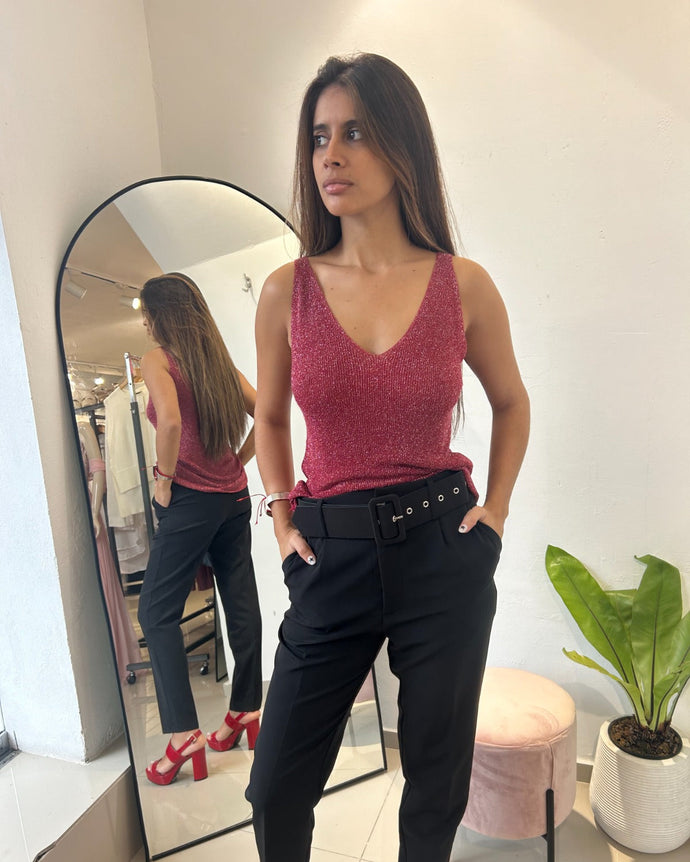 BLUSA TEJIDA CON LUREX