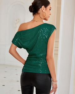 BLUSA LENTEJUELA HOMBRO CAIDO