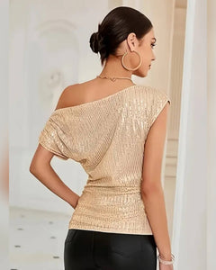BLUSA LENTEJUELA HOMBRO CAIDO
