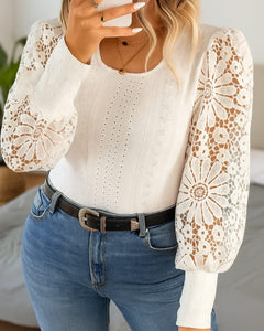 BLUSA BRODERIE MANGAS CALADAS TALLES GRANDES