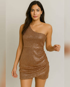 VESTIDO CORTO LENTEJUELAS CRUZADO
