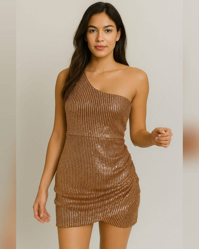VESTIDO CORTO LENTEJUELAS CRUZADO