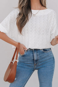 BLUSA BRODERIE MANGAS CAIDAS