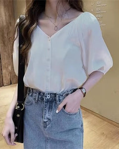 BLUSA MANGA BALON CON BOTONES
