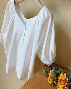 BLUSA MANGA BALON CON BOTONES