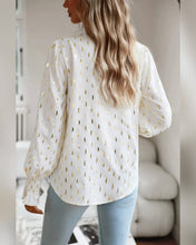 Cargar imagen en el visor de la galería, BLUSA MANGA LARGA ESTAMPADO DORADO

