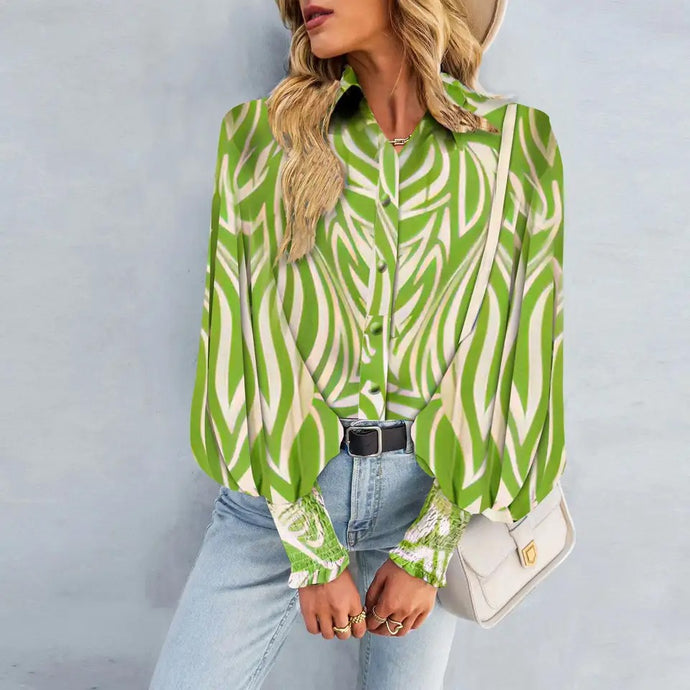 BLUSA ESTAMPADA CON PUÑOS