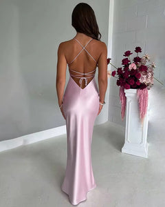 VESTIDO LARGO SEDA BUSTO MARCADO