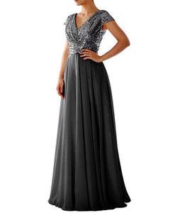 VESTIDO LARGO TOP LENTEJUELAS MAS GASA