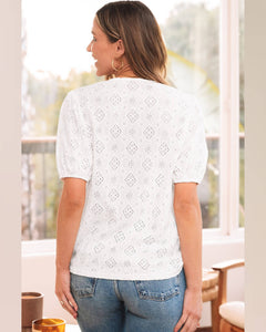 BLUSA BRODERIE CON BOTONES Y MANGA PRINCESA