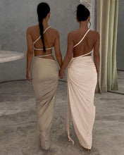 Cargar imagen en el visor de la galería, VESTIDO LARGO SIMIL TOP Y FALDA
