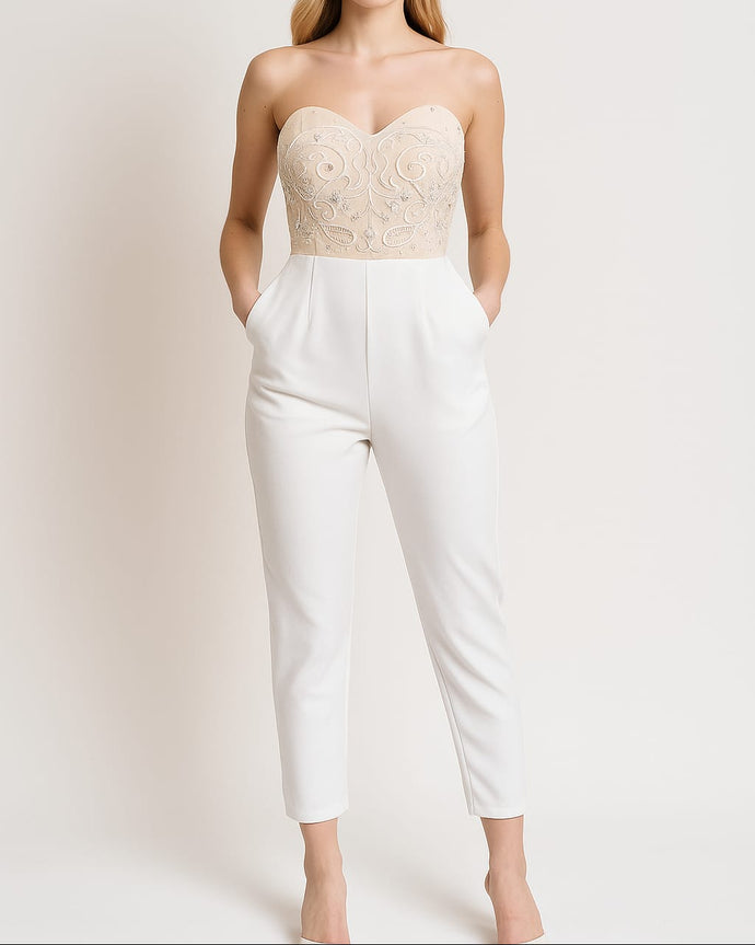 MONO STRAPLESS BORDADO MAS LISO