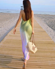 Cargar imagen en el visor de la galería, VESTIDO GASA UN HOMBRO DEGRADE
