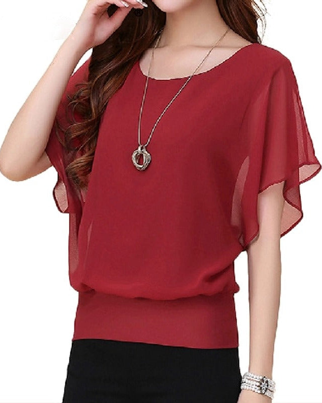 BLUSA GASA CON CINTURA TALLE GRANDE