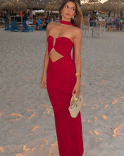 Cargar imagen en el visor de la galería, VESTIDO LARGO STRAPLESS CUT OUT FRENTE

