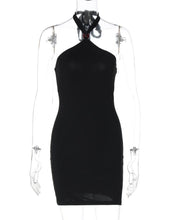 Cargar imagen en el visor de la galería, VESTIDO TUBO CUELLO HALTER TIRAS
