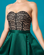Cargar imagen en el visor de la galería, VESTIDO LARGO TOP STRAPLESS ENCAJE MAS LISO
