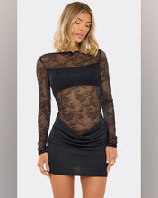 Cargar imagen en el visor de la galería, VESTIDO MANGA LARGA ENCAJE MAS LISO

