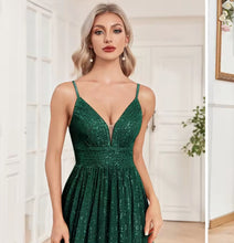 Cargar imagen en el visor de la galería, VESTIDO LARGO LENTEJUELA FALDA AMPLIA

