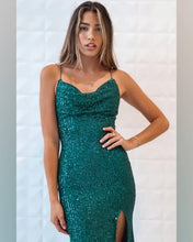 Cargar imagen en el visor de la galería, VESTIDO LARGO LENTEJUELAS BASICO
