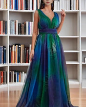 Cargar imagen en el visor de la galería, VESTIDO  LARGO GASA ESTAMPADO DIFUSO
