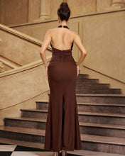 Cargar imagen en el visor de la galería, VESTIDO LARGO CINTURA FRUNCE LUREX
