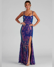 Cargar imagen en el visor de la galería, VESTIDO LARGO LENTEJUELA DISEÑO
