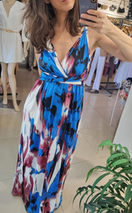 VESTIDO LARGO ESTAMPADO ESCOTE CRUZADO *** SALE ***