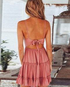 VESTIDO SUELTO BUSTO ENCAJE MAS LISO CON VOLADOS