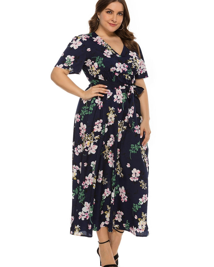 VESTIDO FLOREADO MIDI TALLE GRANDES *** SALE ***