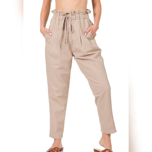 PANTALON GABARDINA CON LAZO **SALE**