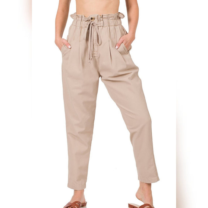 PANTALON GABARDINA CON LAZO **SALE**