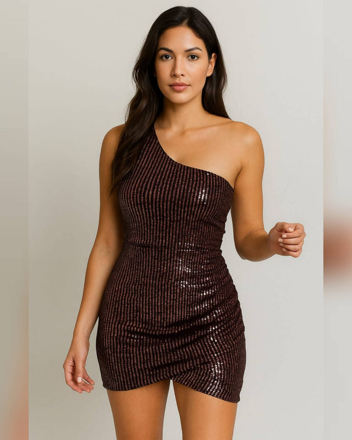 VESTIDO CORTO LENTEJUELAS CRUZADO